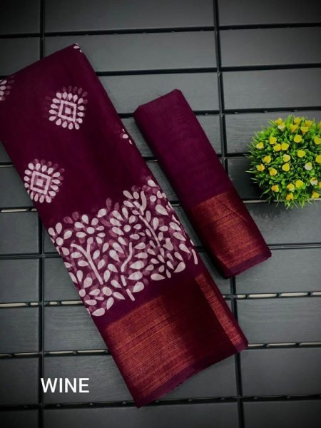 Beautiful HD Batik Style Print Cotton Saree  Cotton Sarees Wholesale