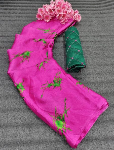 Beautiful HD Print Soft Silky Chiffon Saree  Pure Chiffon Sarees Wholesale