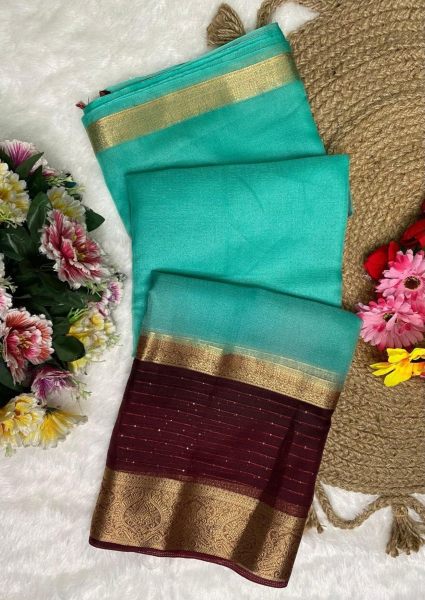 Beautiful Khadi Cotton Saree With Sequence Work  Cotton Sarees Wholesale