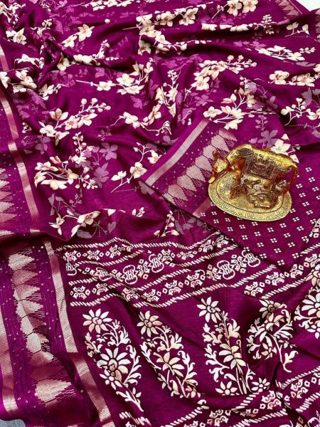 Beautiful Kollam Silk Saree With Flower Print At Wholesale Rate Silk Sarees Wholesale