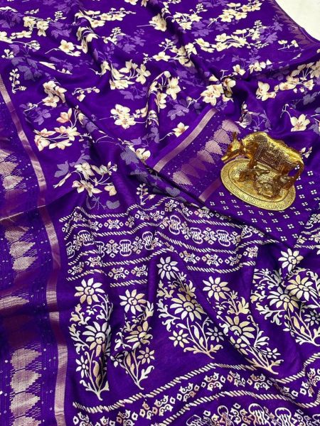 Beautiful Kollam Silk Saree With Flower Print At Wholesale Rate Silk Sarees Wholesale