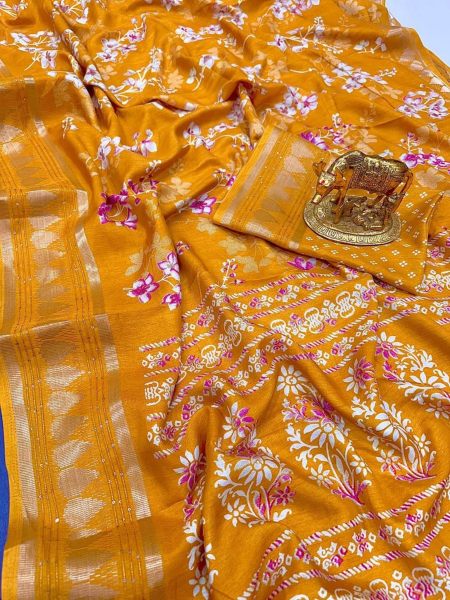 Beautiful Kollam Silk Saree With Flower Print At Wholesale Rate Silk Sarees Wholesale