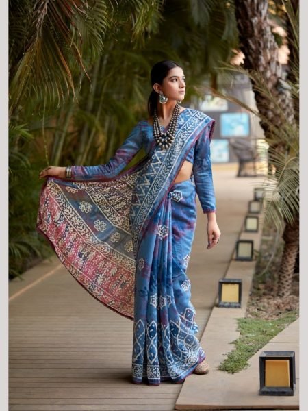 Beautiful Latest Printed Cotton Saree For Woman Printed Cotton Sarees Wholesale