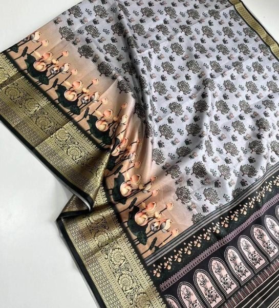 Beautiful Light Weight Pure Dola Silk Sarees With Kalamakari Design  Silk Sarees Wholesale