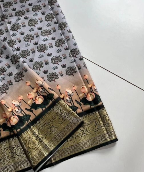 Beautiful Light Weight Pure Dola Silk Sarees With Kalamakari Design  Silk Sarees Wholesale
