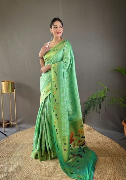 Beautiful Lucknowi Paithani Silk Saree Silk Sarees Wholesale