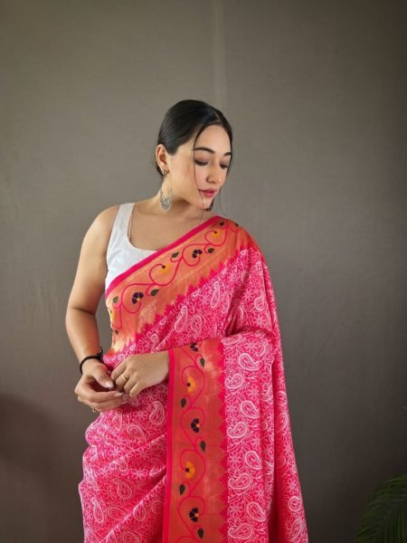 Beautiful Lucknowi Paithani Silk Saree Silk Sarees Wholesale