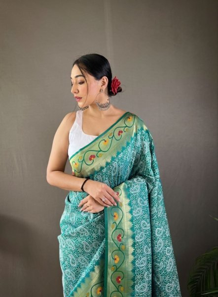 Beautiful Lucknowi Paithani Silk Saree Silk Sarees Wholesale