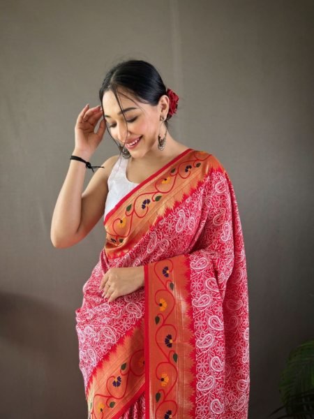 Beautiful Lucknowi Paithani Silk Saree Silk Sarees Wholesale