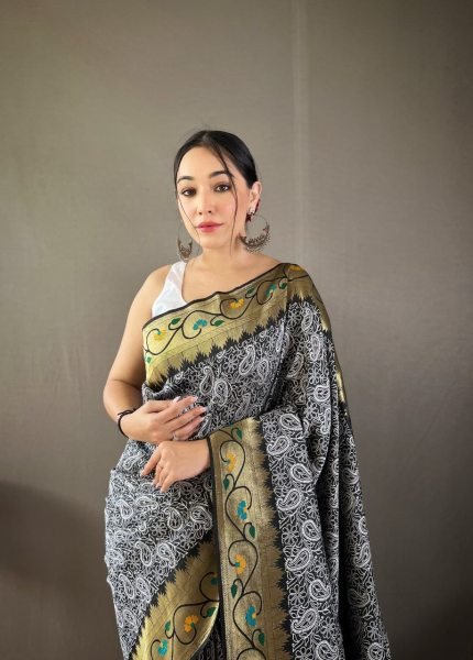 Beautiful Lucknowi Weaving Saree With Paithani Rich Meena Pallu  Designer Wedding Sarees Wholesale