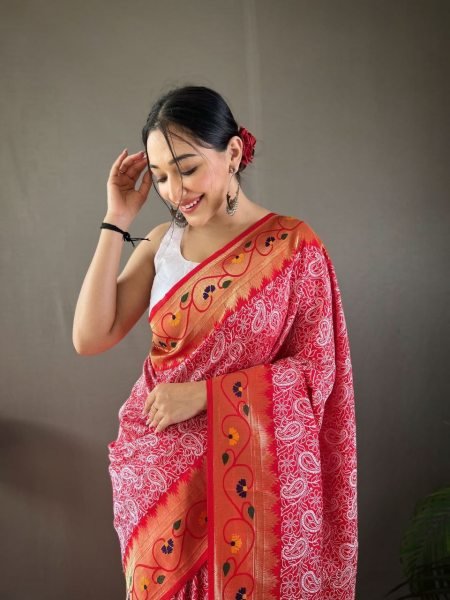 Beautiful Lucknowi Weaving Saree With Paithani Rich Meena Pallu  Designer Wedding Sarees Wholesale