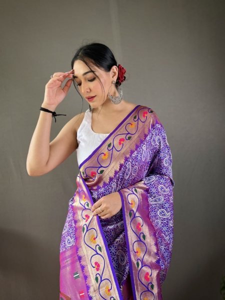 Beautiful Lucknowi Weaving Saree With Paithani Rich Meena Pallu  Designer Wedding Sarees Wholesale
