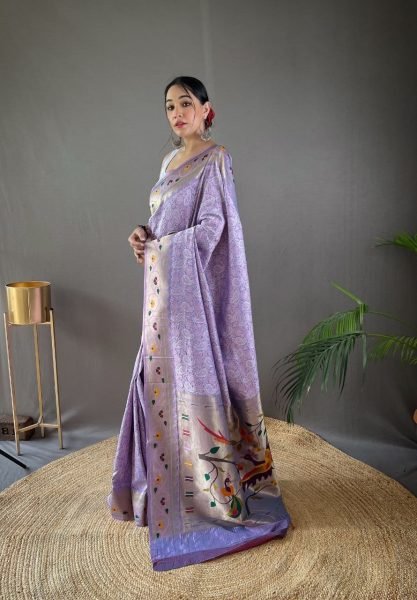 Beautiful Lucknowi Weaving Saree With Paithani Rich Meena Pallu  Designer Wedding Sarees Wholesale