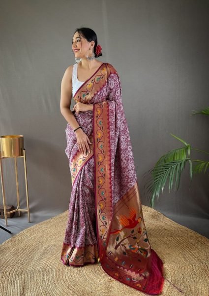 Beautiful Lucknowi Weaving Saree With Paithani Rich Meena Pallu  Designer Wedding Sarees Wholesale