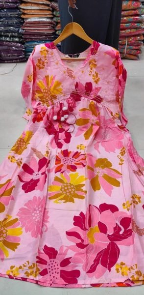 Beautiful Maslin Anarkali Kurti Pant With Dupatta  3 Piece Kurti Set