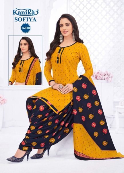 Beautiful Mix cotton Punjabi Printed Patiyala Suit Punjabi Dress Materials Wholesale