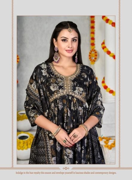 Beautiful Muslin Print Alia Cut Kurti Pant With Dupatta 3 Piece Kurti Set