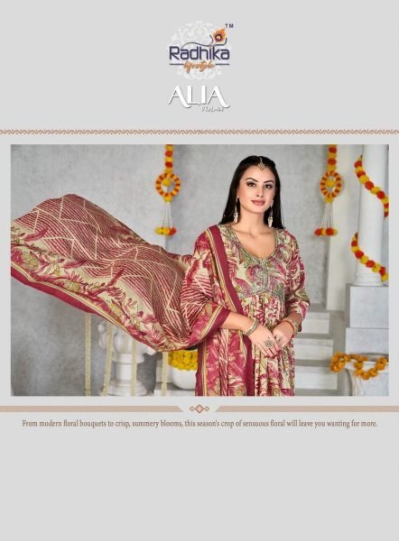 Beautiful Muslin Print Alia Cut Kurti Pant With Dupatta 3 Piece Kurti Set