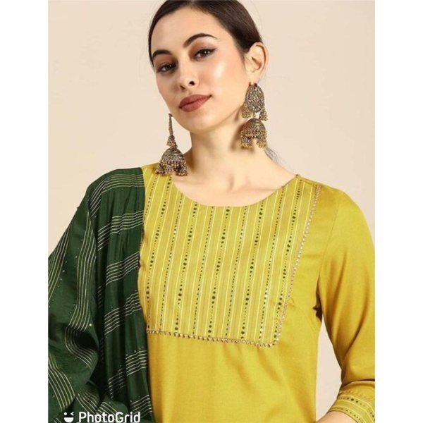 Beautiful New Ruby Cotton Kurti Pant With Chanderi Dupatta 3 Piece Kurti Set