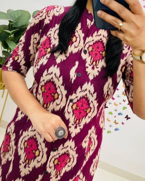 Beautiful Premium Floral Fine Cotton Kurti Pant Set CO ORD Sets
