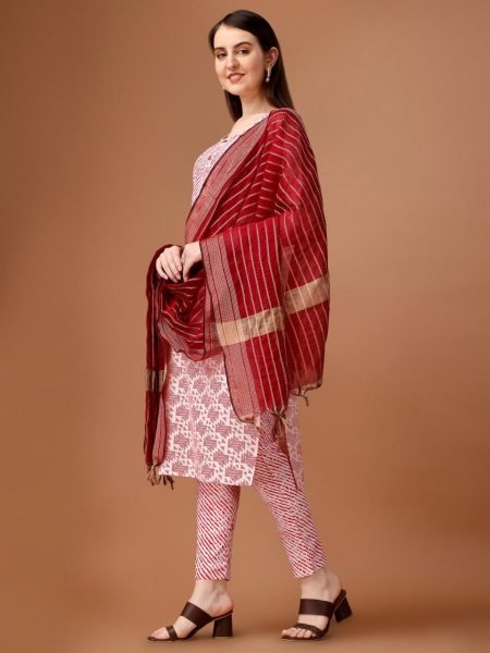 Beautiful Pure Cotton Kurti Pant Set With Gotta Patti Work  3 Piece Kurti Set