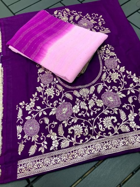 Beautiful Pure viscose Georgette with sequence weaving Saree   Georgette Sarees Wholesale