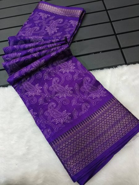 Beautiful Purple Colour Tussar Silk Saree Silk Sarees Wholesale