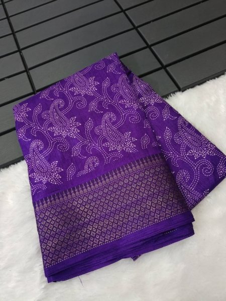 Beautiful Purple Colour Tussar Silk Saree Silk Sarees Wholesale