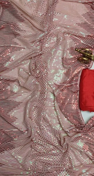 Beautiful Sequance Embroidery work in Georgette Fabric  Bollywood Fancy Sarees Wholesale