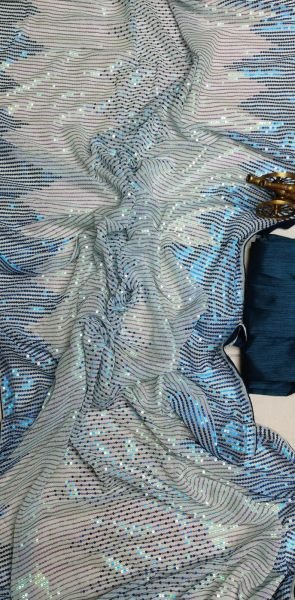 Beautiful Sequance Embroidery work in Georgette Fabric  Bollywood Fancy Sarees Wholesale