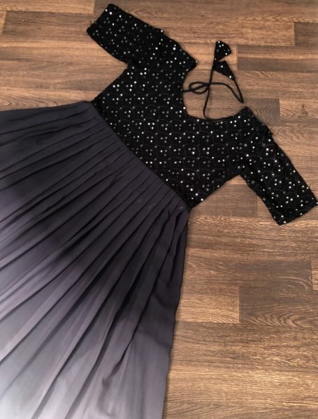 Beautiful Shaded Long Gown With Sequins Embroidery Anarkali Kurtis 