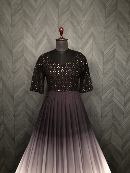 Beautiful Shaded Long Gown With Sequins Embroidery Anarkali Kurtis 