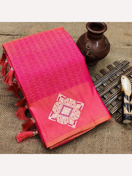 Beautiful Soft Lichi Silk Saree with zari weawing Rich pallu  Silk Sarees Wholesale