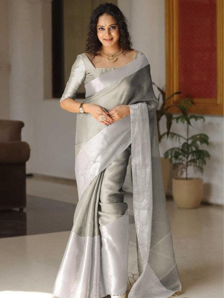 Beautiful Tissue Silk Saree With Beautiful Rainbow Shining color  Sarees 