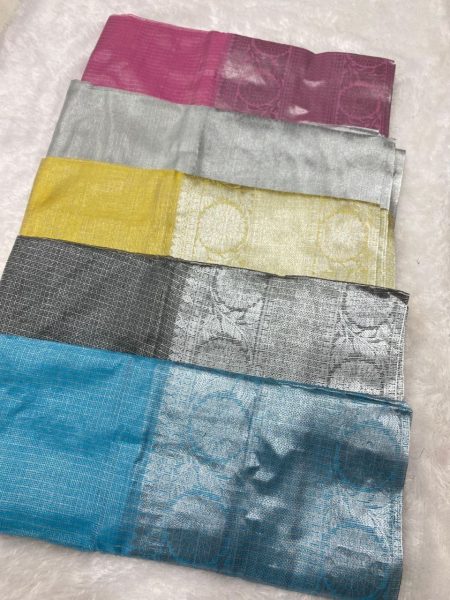 Beautiful Tissue Silk Saree With Beautiful Rainbow Shining color  Silk Sarees Wholesale