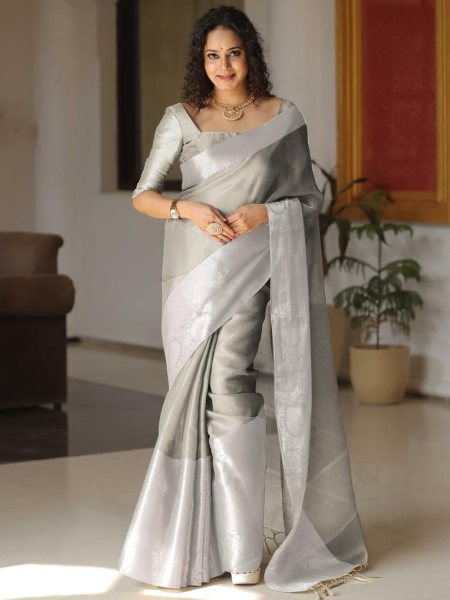 Beautiful Tissue Silk Saree With Beautiful Rainbow Shining color  Silk Sarees Wholesale