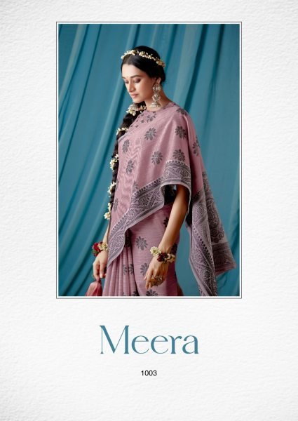 Beautiful Traditional Wear Lucknowi Linen Saree Linen Sarees Wholesale