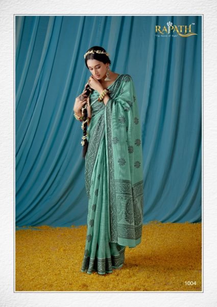 Beautiful Traditional Wear Lucknowi Linen Saree Linen Sarees Wholesale