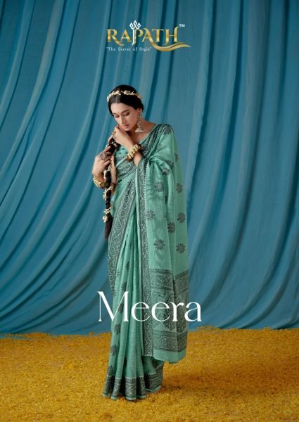 Beautiful Traditional Wear Lucknowi Linen Saree Linen Sarees Wholesale