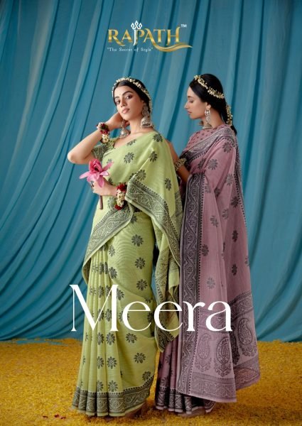 Beautiful Traditional Wear Lucknowi Linen Saree Linen Sarees Wholesale