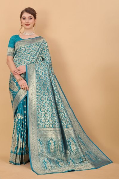  Beautiful Weaving  Soft Kanjivaram  silk  fabric with Zari Weaving pallu  Saree Silk Sarees Wholesale