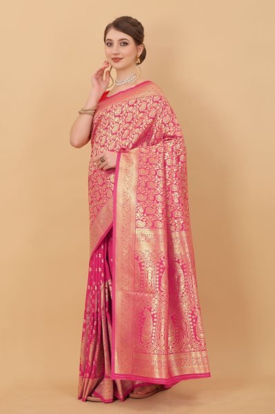  Beautiful Weaving  Soft Kanjivaram  silk  fabric with Zari Weaving pallu  Saree Silk Sarees Wholesale