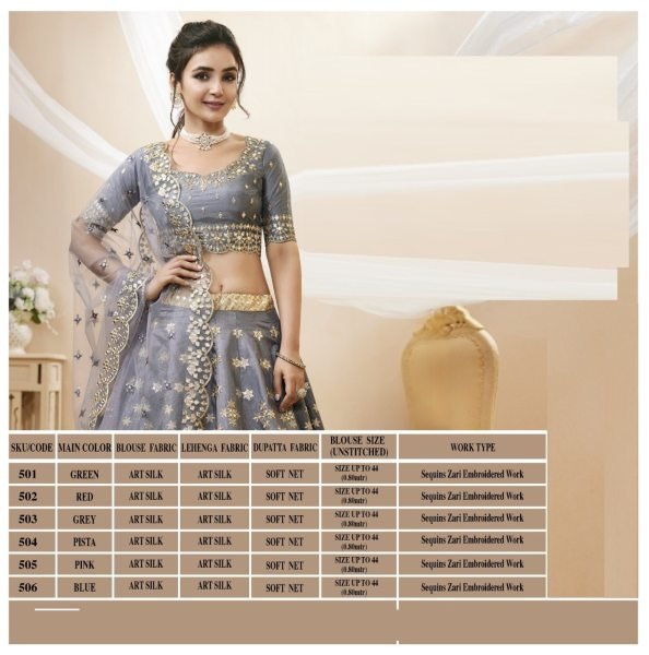 Beautiful Zari Embroidery Work Lehenga Choli Bridal Lehenga Choli