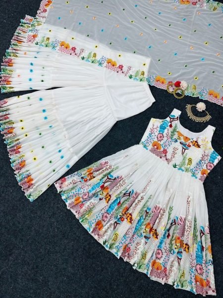 Beautifull Faux Georgette With Sequence Work Sharara Set  Ready To Wear Collection