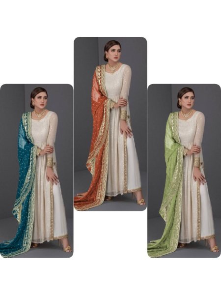 Beautifully Designed Nyra Cut Embroidery Work Kurti Plazzo With Dupatta  Ready To Wear Collection