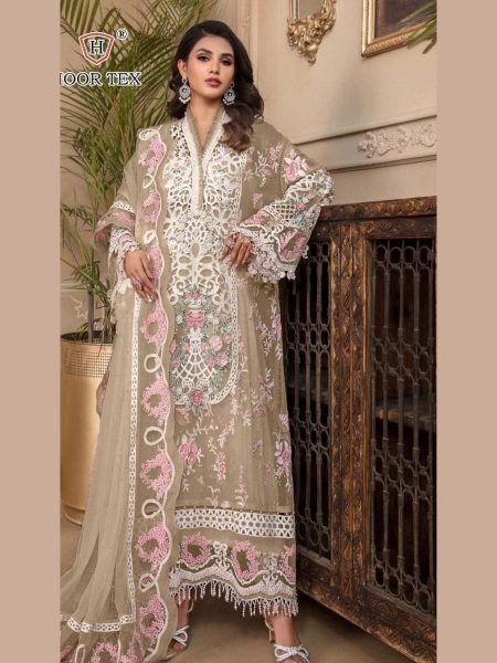 Beige Georgette Pakistani Suit with Chic Embroidery A Stylish Pick for Party Nights