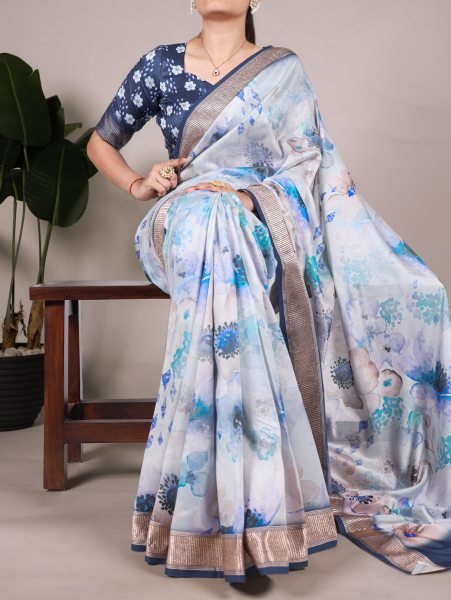 Best Price Floral Printed Tussar Silk Saree For Women  Silk Sarees Wholesale