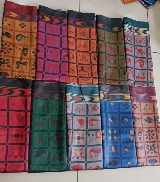 Best Price Khadi Cotton Blue Printed Saree Cotton Sarees Wholesale