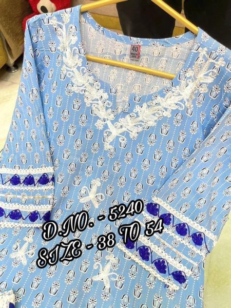 Best Quality Beautiful Pure Cotton Cambric Kurti Pant With Mulmul Printed Dupatta  Jaipuri Cotton Kurtis Wholesale