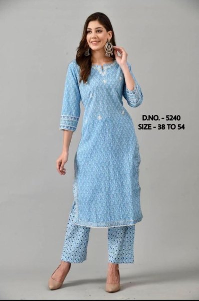 Best Quality Beautiful Pure Cotton Cambric Kurti Pant With Mulmul Printed Dupatta  Jaipuri Cotton Kurtis Wholesale